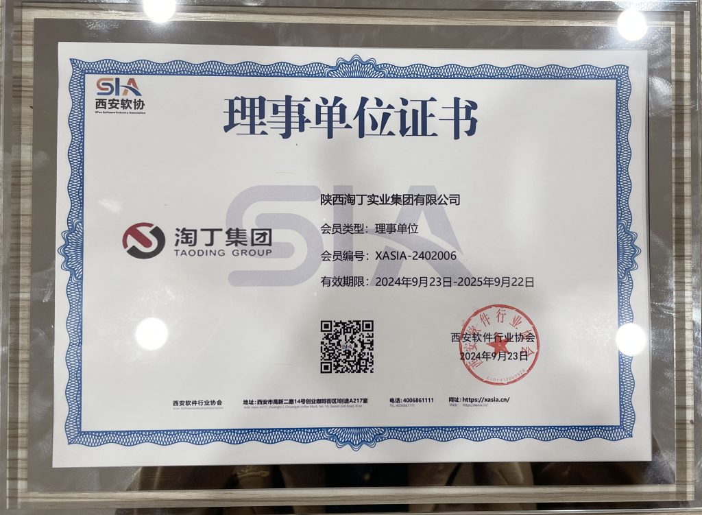热烈祝贺!淘丁集团荣膺西安软件行业协会理事单位插图 热烈祝贺!淘丁集团荣膺西安软件行业协会理事单位插图